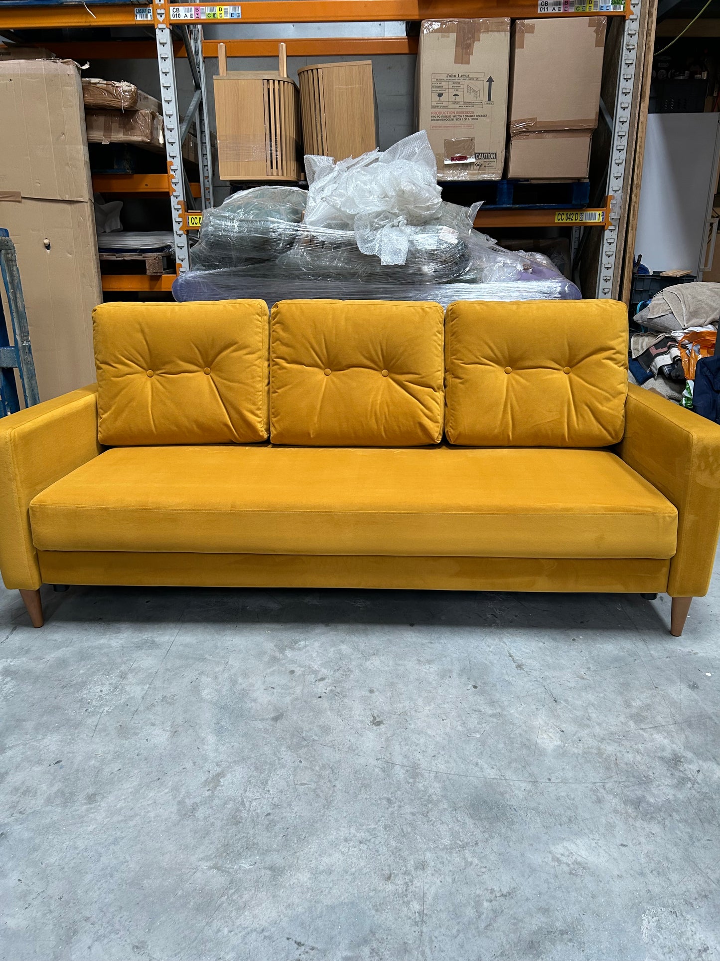 G Plan Vintage The Fifty Four Large 3 Seater Sofa Bed, Plush Turmeric
