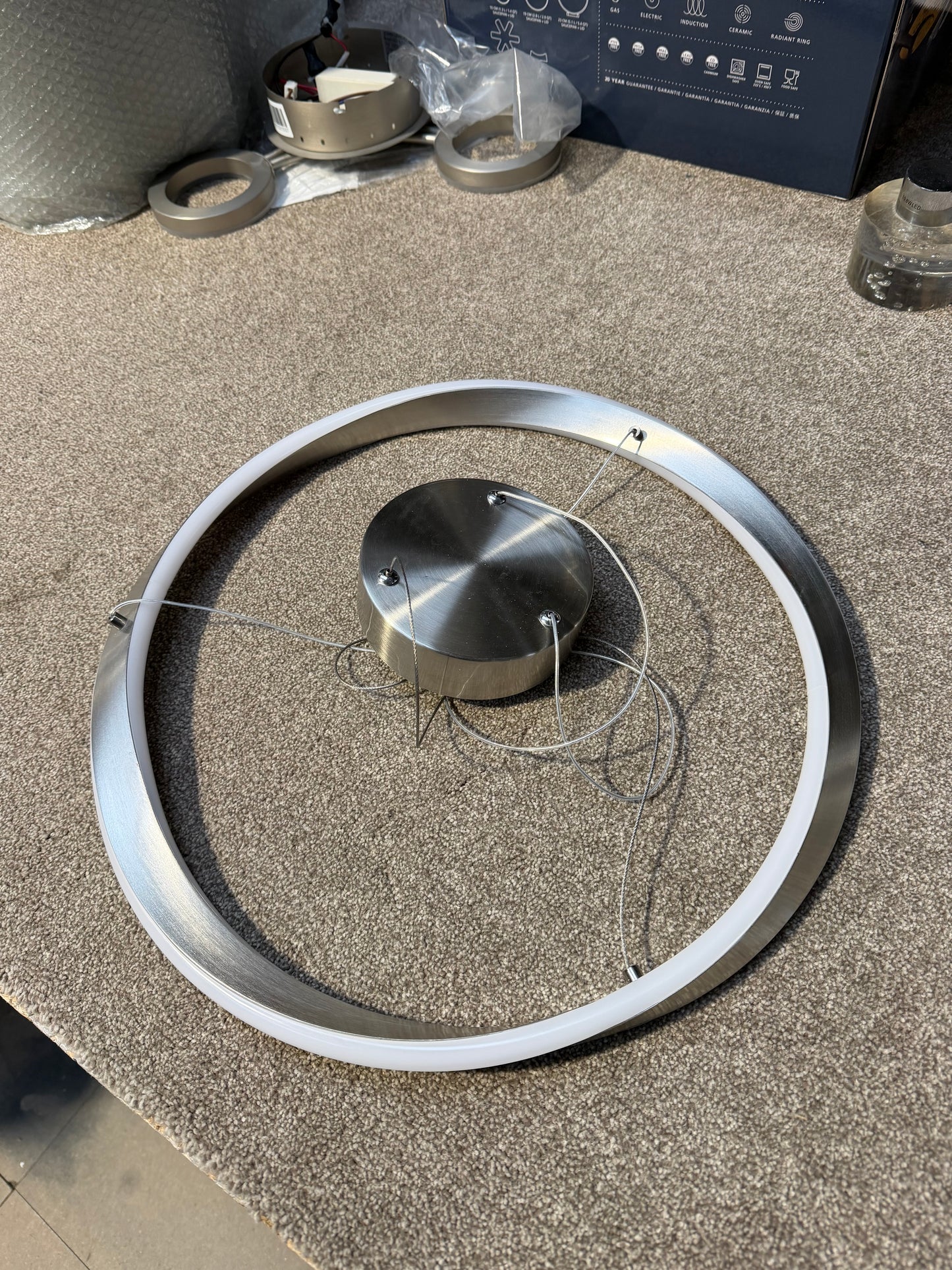 John Lewis Wrap LED Hoop Ceiling Light, Brushed Aluminium