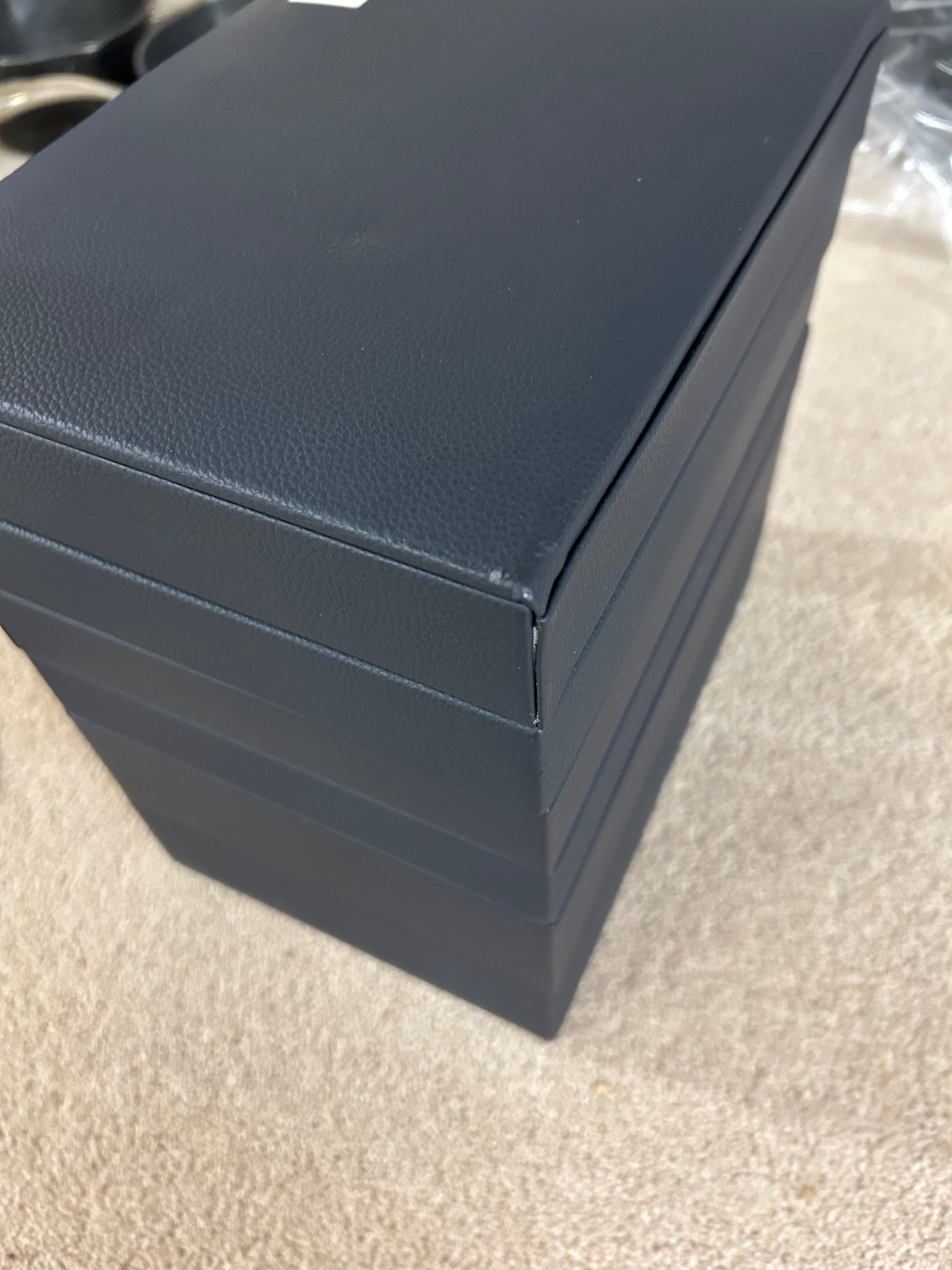 Stackers Classic 6 Layer Jewellery Box, Pebble Navy