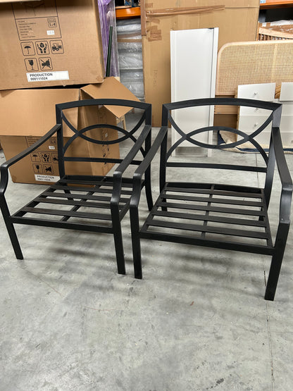 John Lewis Marlow Aluminium 4 Seater Garden Lounge Set, Black/Grey