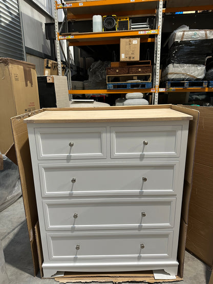 John Lewis St Ives 5 Drawer Chest, White Haze