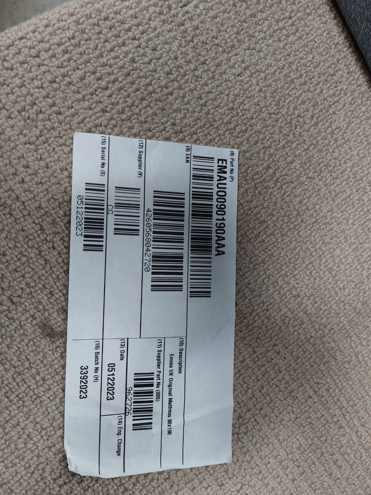 Emma Original Memory Foam Mattress, Medium Tension, Single