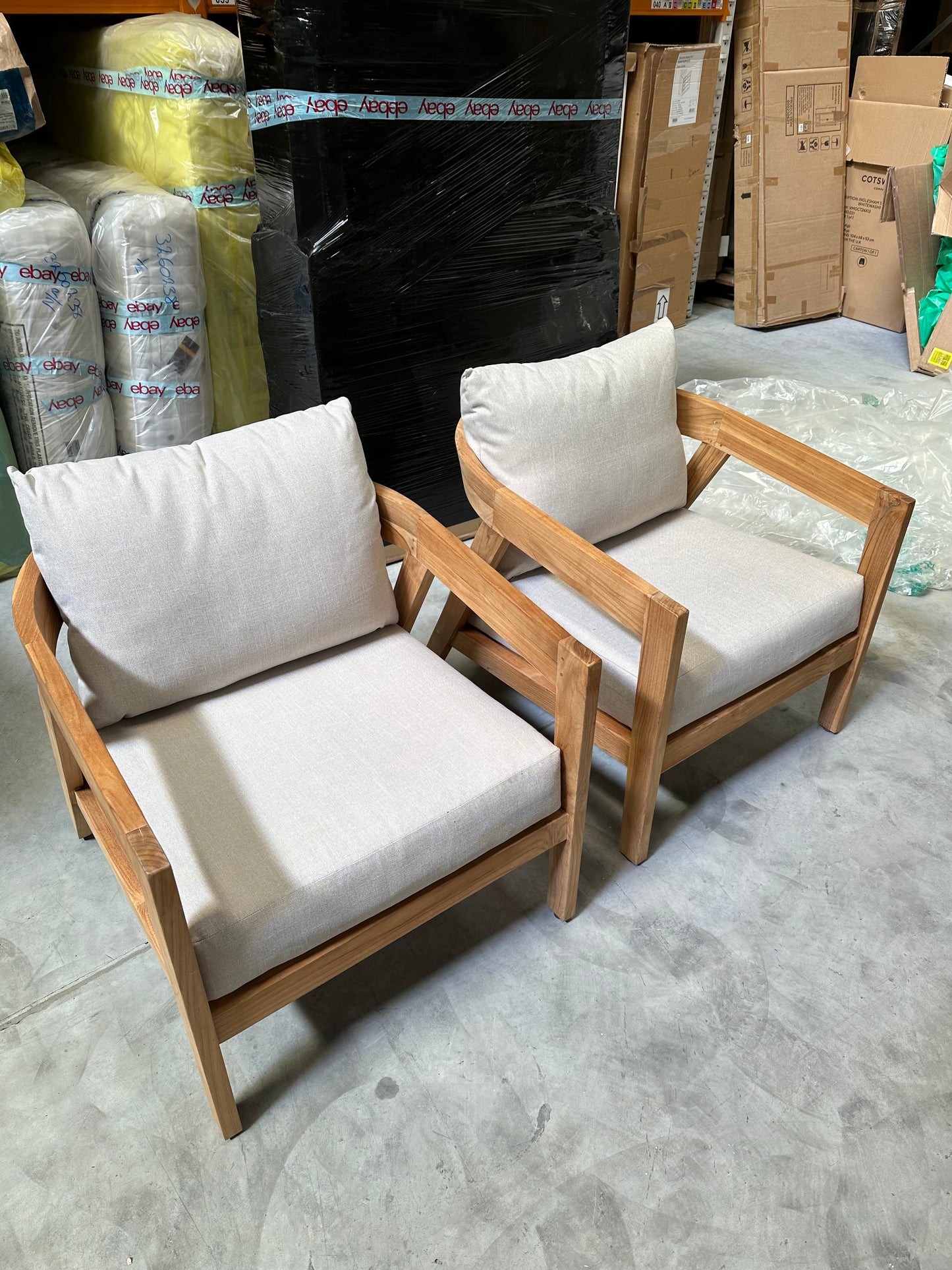 KETTLER Kubu 4-Seater Garden Lounging Set, FSC-Certified (Teak Wood), Natural/White