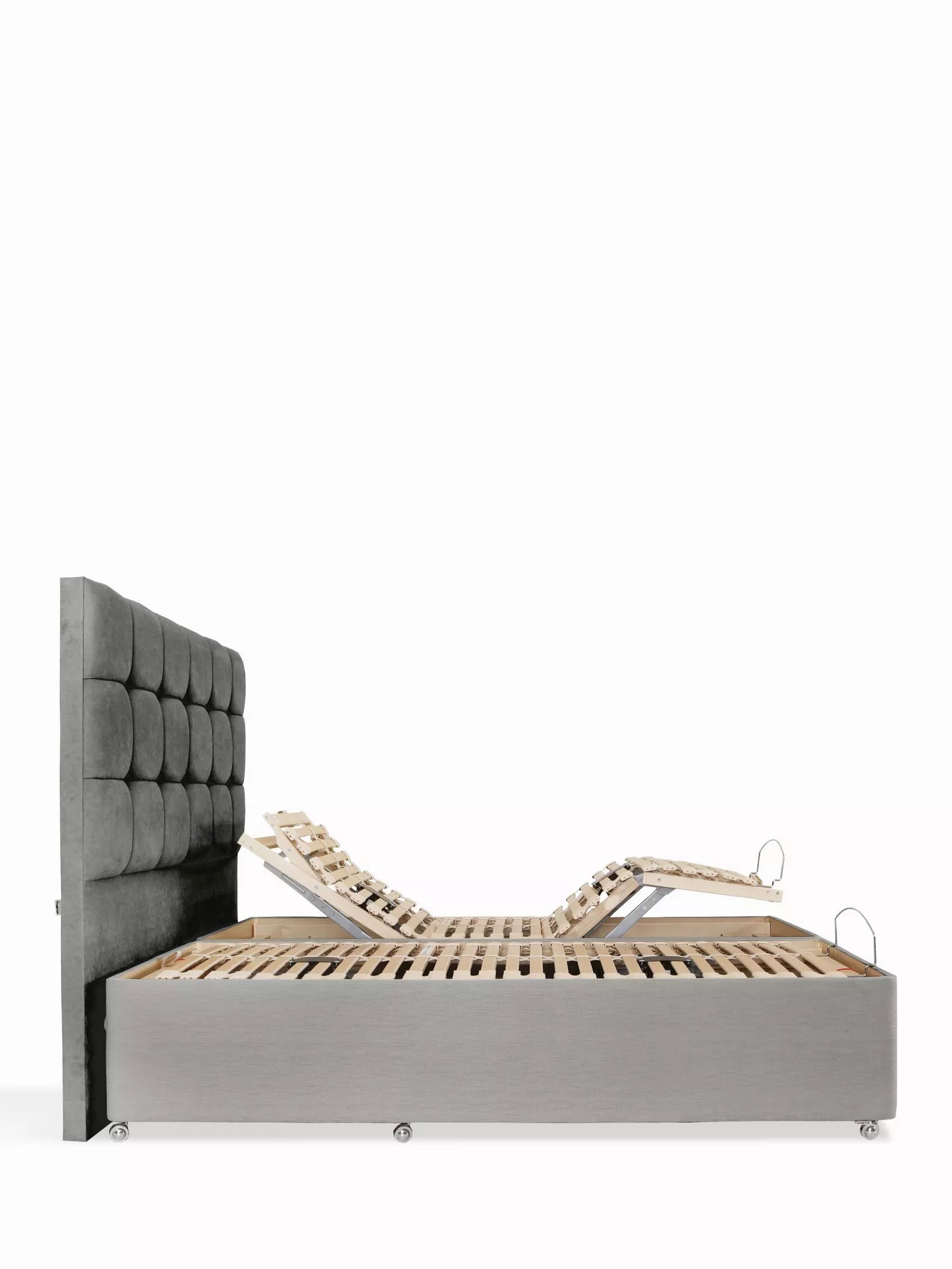 TEMPUR® Holdenby Buttoned Floor Standing Headboard – Tweed Smoke King Size, 180cm