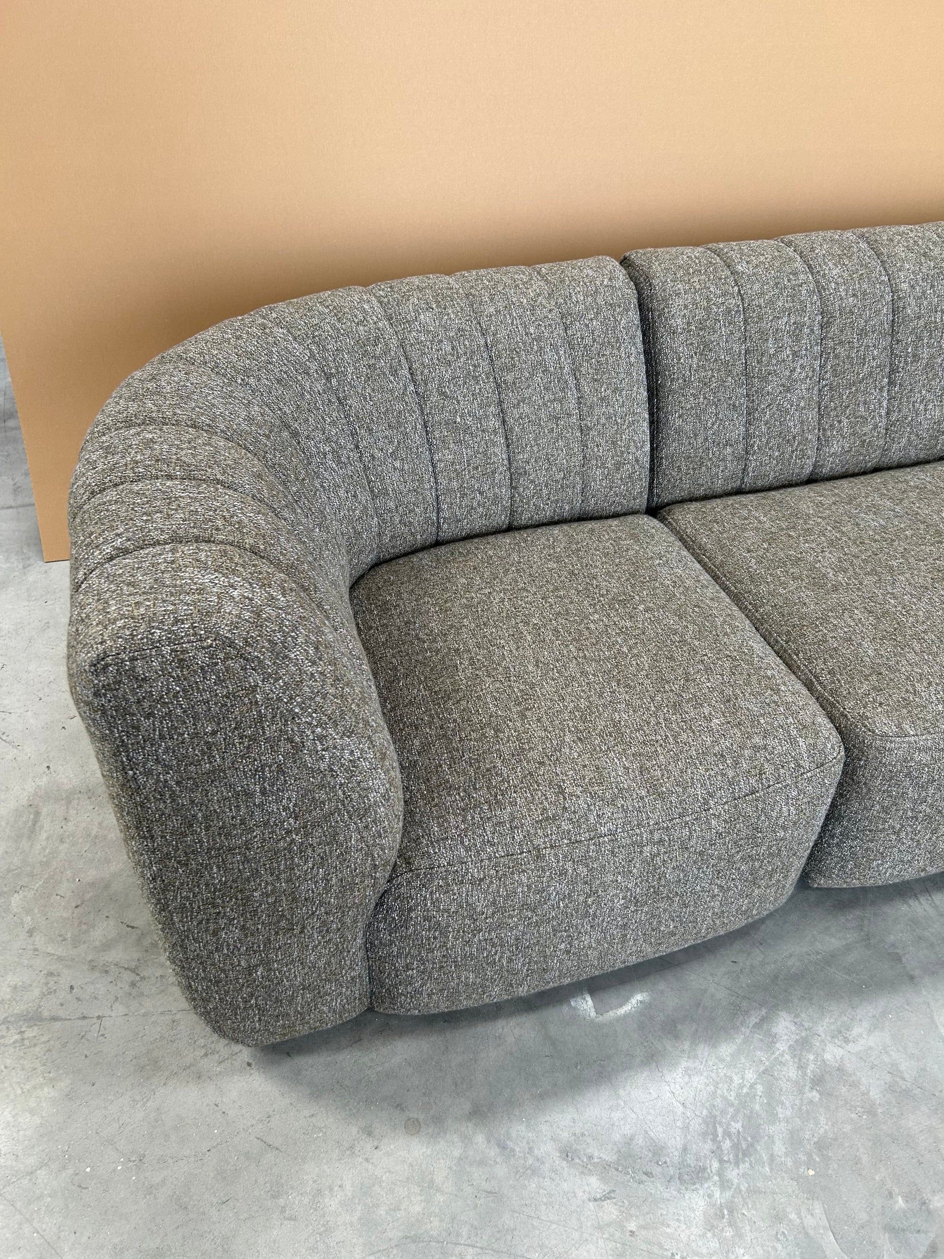 John Lewis Flow Grand 3 Seater Sofa Tonal Weave Moss Green