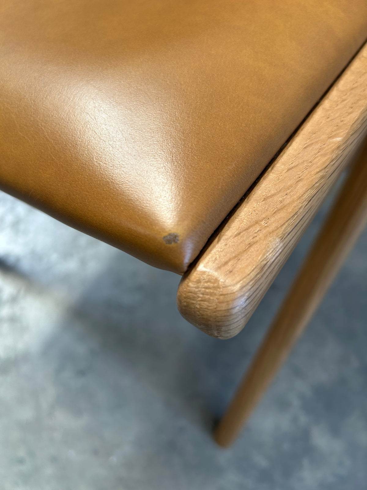 John Lewis X-Ray Leather Dining Armchair, Oak/Camel