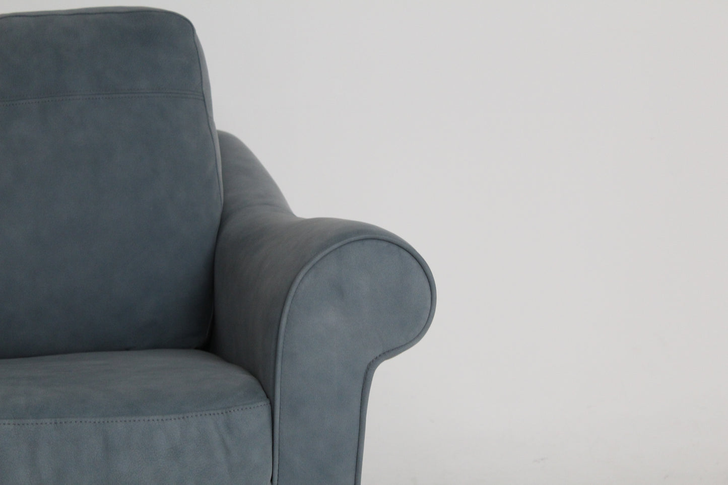 John Lewis Camber Leather Armchair, Dark Leg, Soft Touch Blue