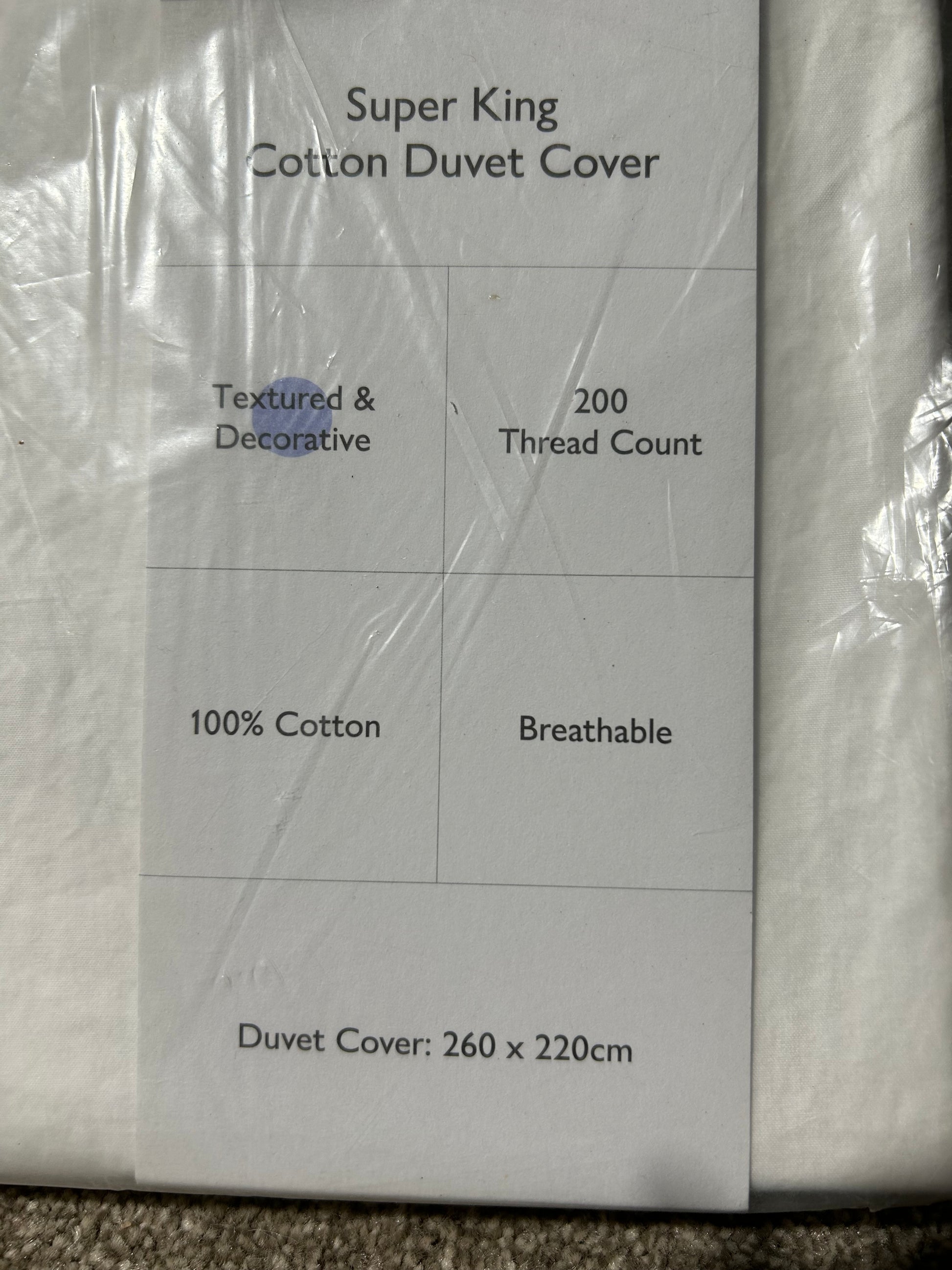 John Lewis Highbury Washed Cotton Super King Duvet Cover, White