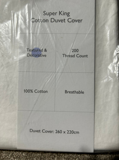 John Lewis Highbury Washed Cotton Super King Duvet Cover, White
