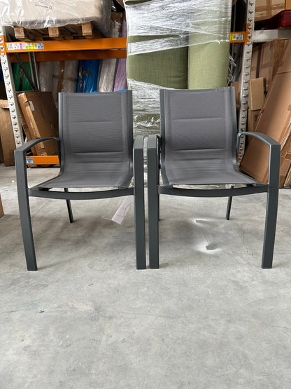 John Lewis Tampa Garden Dining Chair, Set of 2, Grey