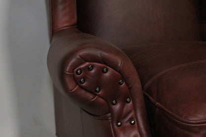 John Lewis Saddle Leather Armchair, Dark Leg, Darwin Dark Brown