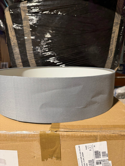 Ret02684533 DAR LIGHTING GROUP 3 light semi flush satin crime with grey shade shade damage list