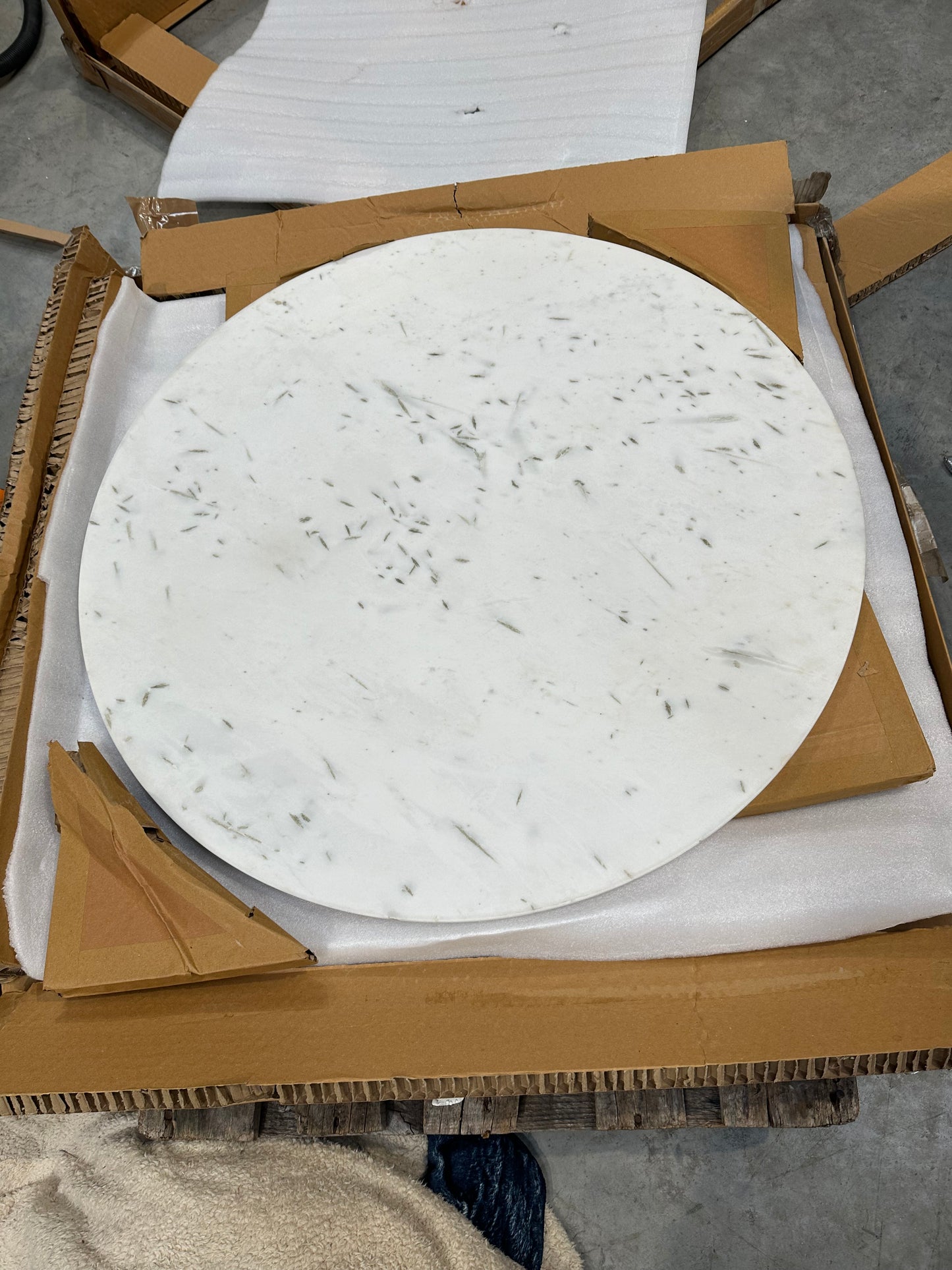 John Lewis Jewel Marble 4 Seater Pedestal Dining Table, White/Gold