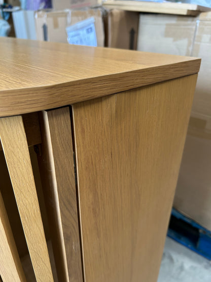 John Lewis Slatted 2 Door Cabinet, Natural