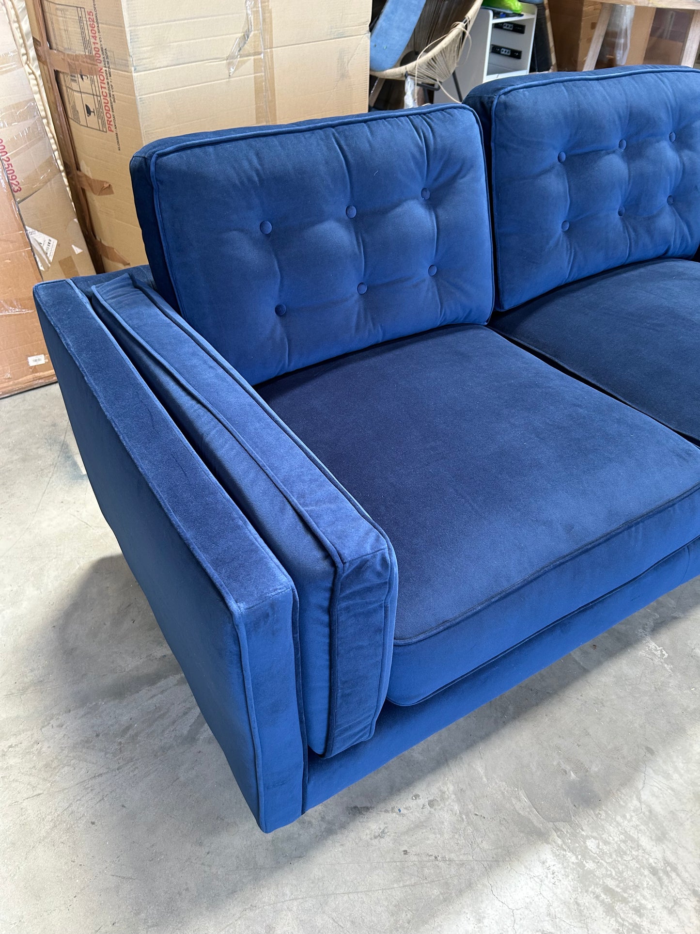 John Lewis Swoon Munich medium 2 Seater Sofa, Dark Leg, Ink Velvet