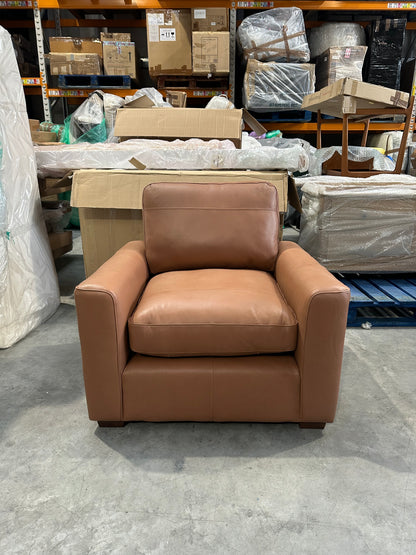 John Lewis Oliver II Leather Armchair Light Leg Selvaggio Congnac