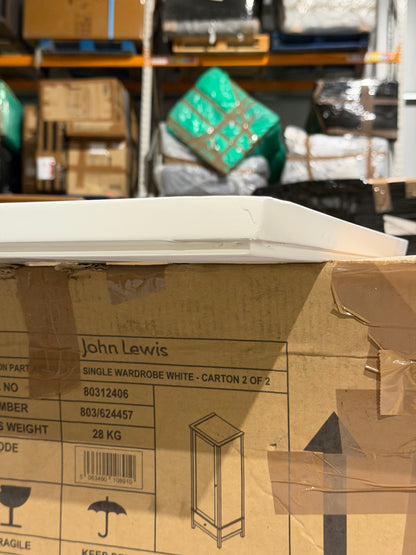 John Lewis Wilton Single Wardrobe, White