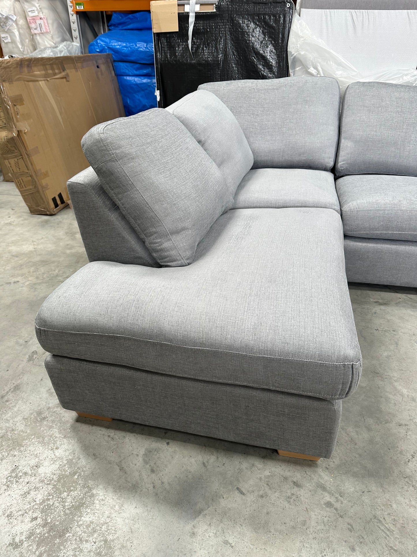 John Lewis Camden 5+ Seater LHF Corner End Chaise In Charm Pale Grey