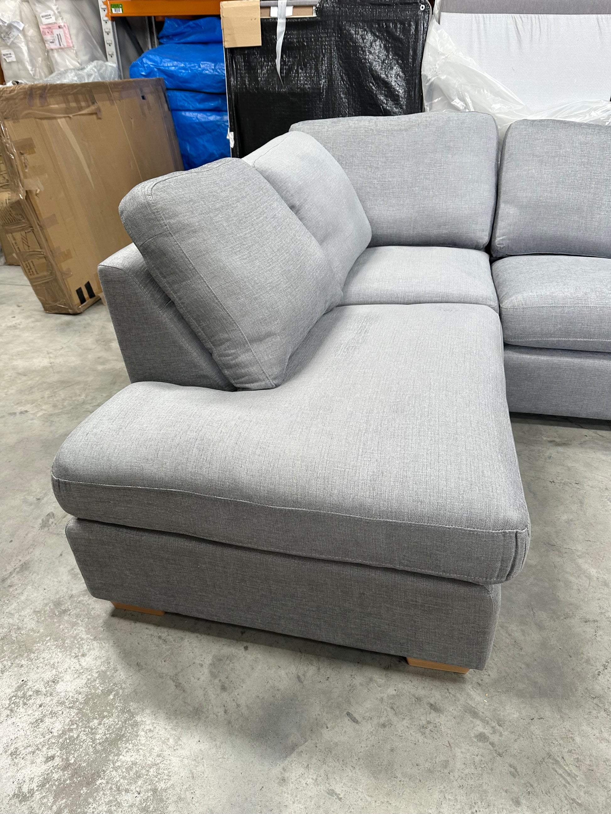 John Lewis Camden 5+ Seater LHF Corner End Chaise In Charm Pale Grey