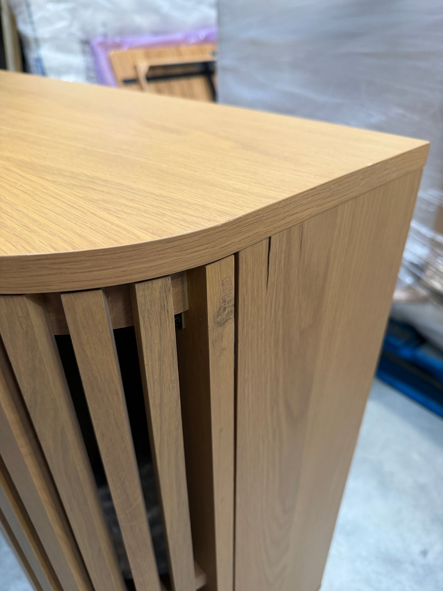 John Lewis Slatted 2 Door Cabinet, Natural