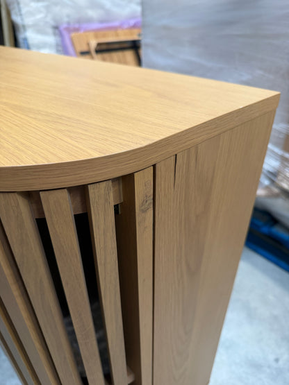 John Lewis Slatted 2 Door Cabinet, Natural
