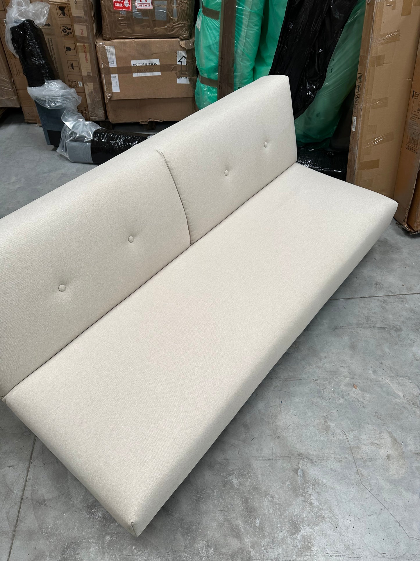 John Lewis Clapton Fixed Back Small Double Sofa Bed, Light Leg, Cambridge Natural