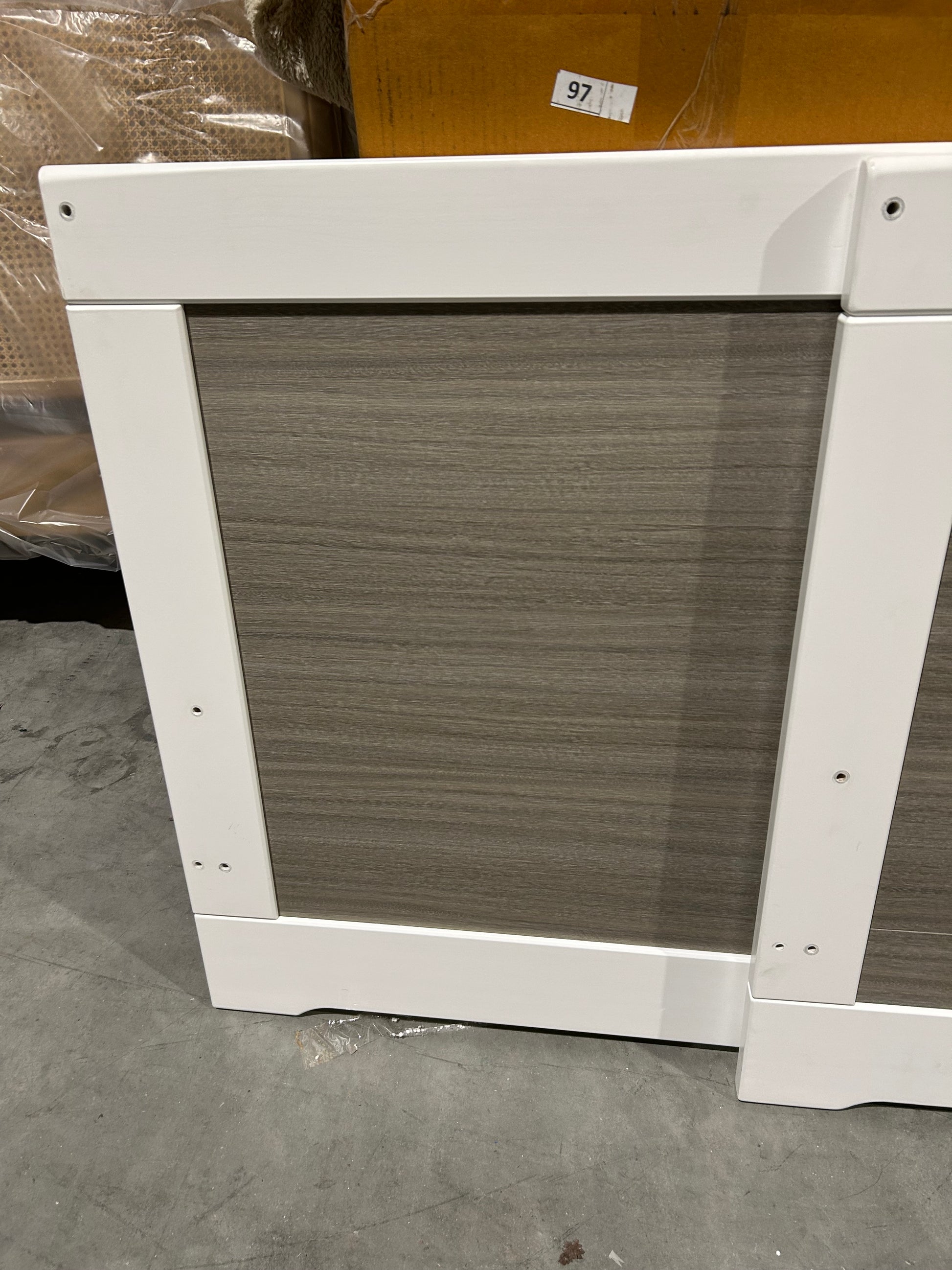 John Lewis & Partners Dual Tone Cot Bed Grey White