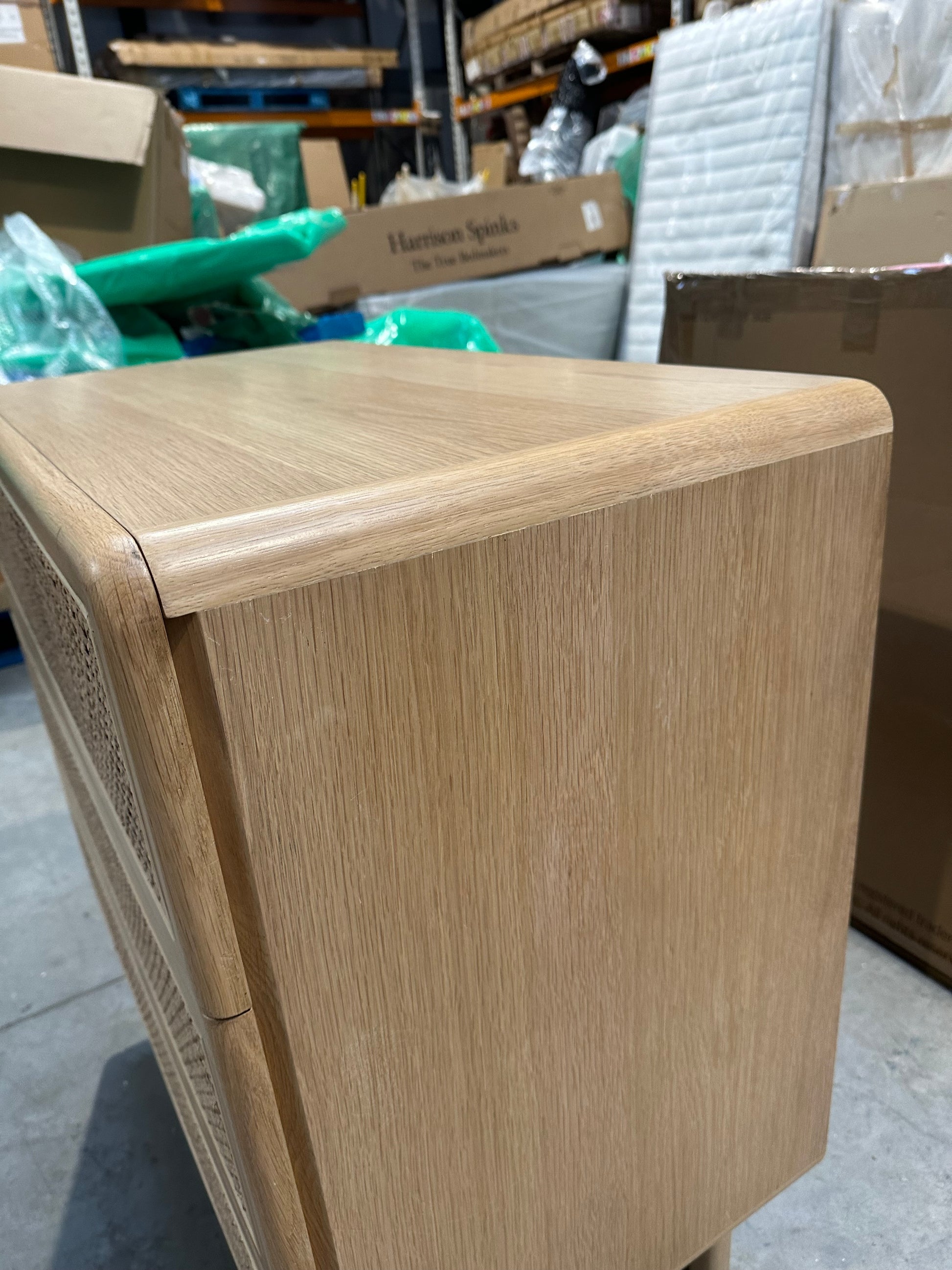 John Lewis Rattan 3 Drawer Chest, Oak