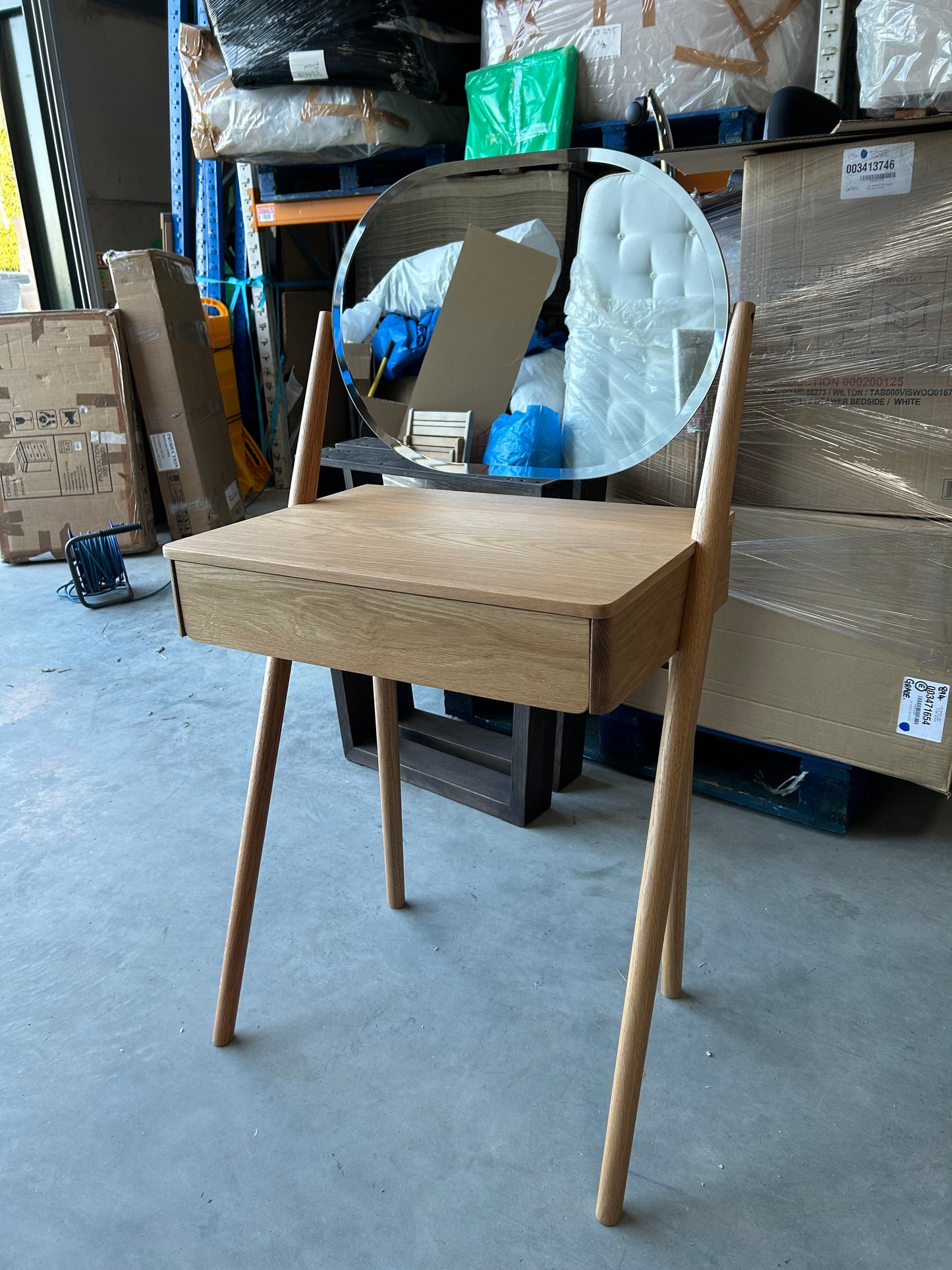 John Lewis Bow Dressing Table & Mirror, Natural