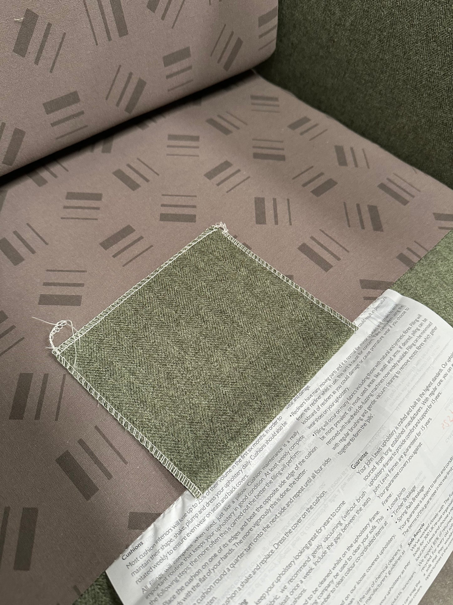 John Lewis Archie II Armchair Brushed Tweed Green