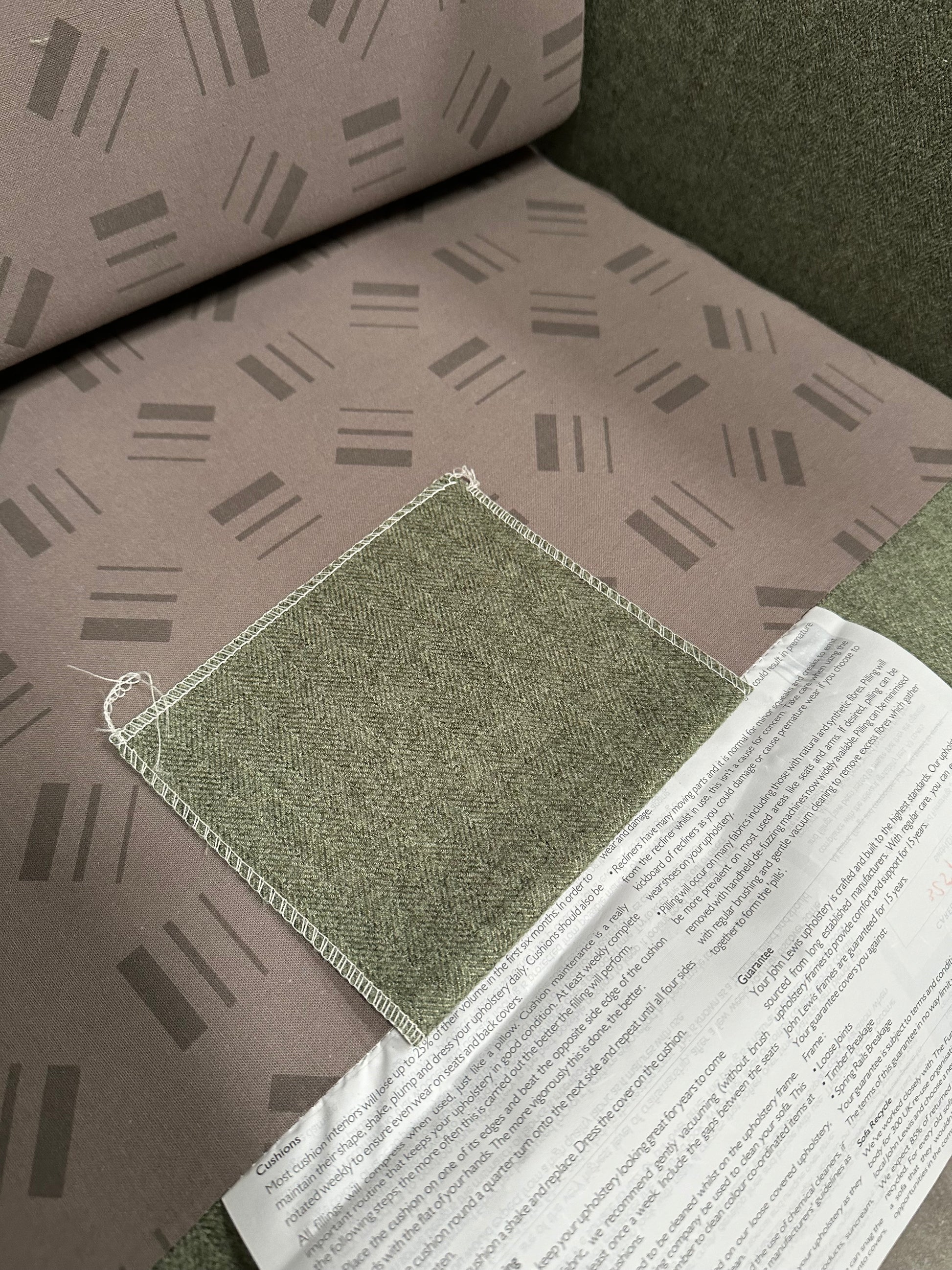 John Lewis Archie II Armchair Brushed Tweed Green