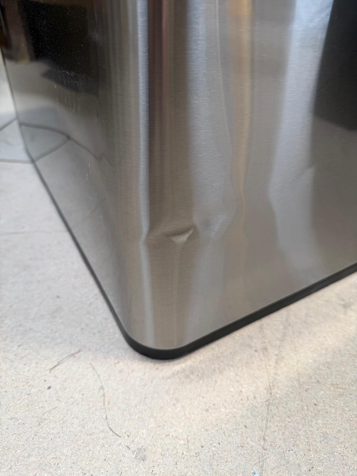 John Lewis 2 Section Touch Recycling Bin, with Handles, Stainless Steel, 30+30L