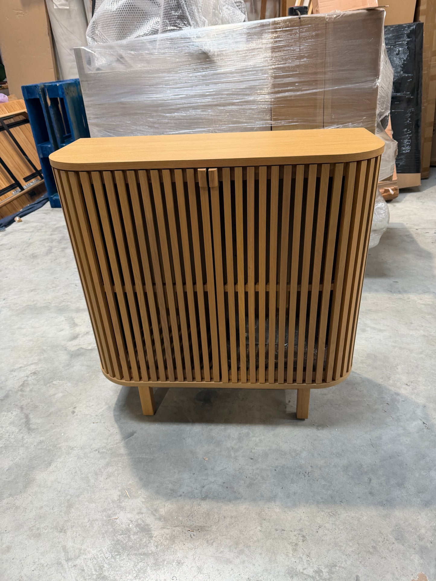 John Lewis Slatted 2 Door Cabinet, Natural