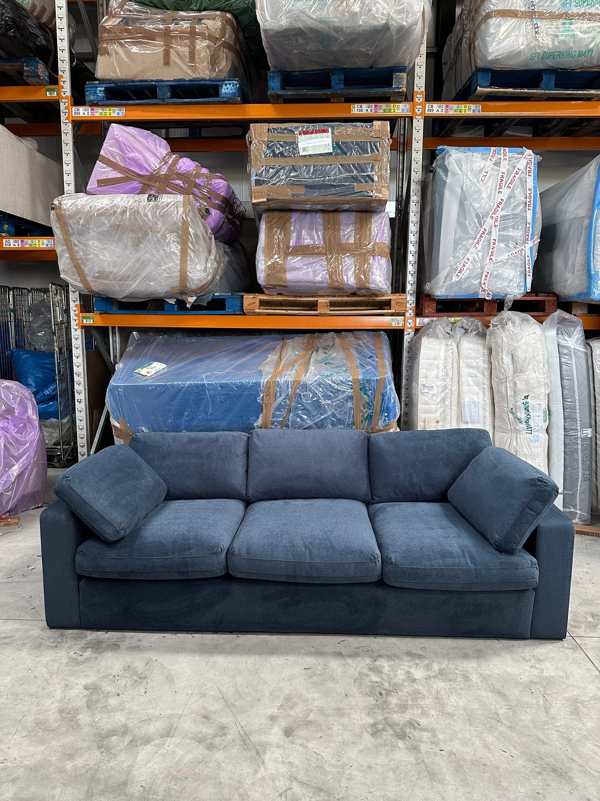 Swoon Seattle Large 3 Seater Sofa, Smart Wool Indigo