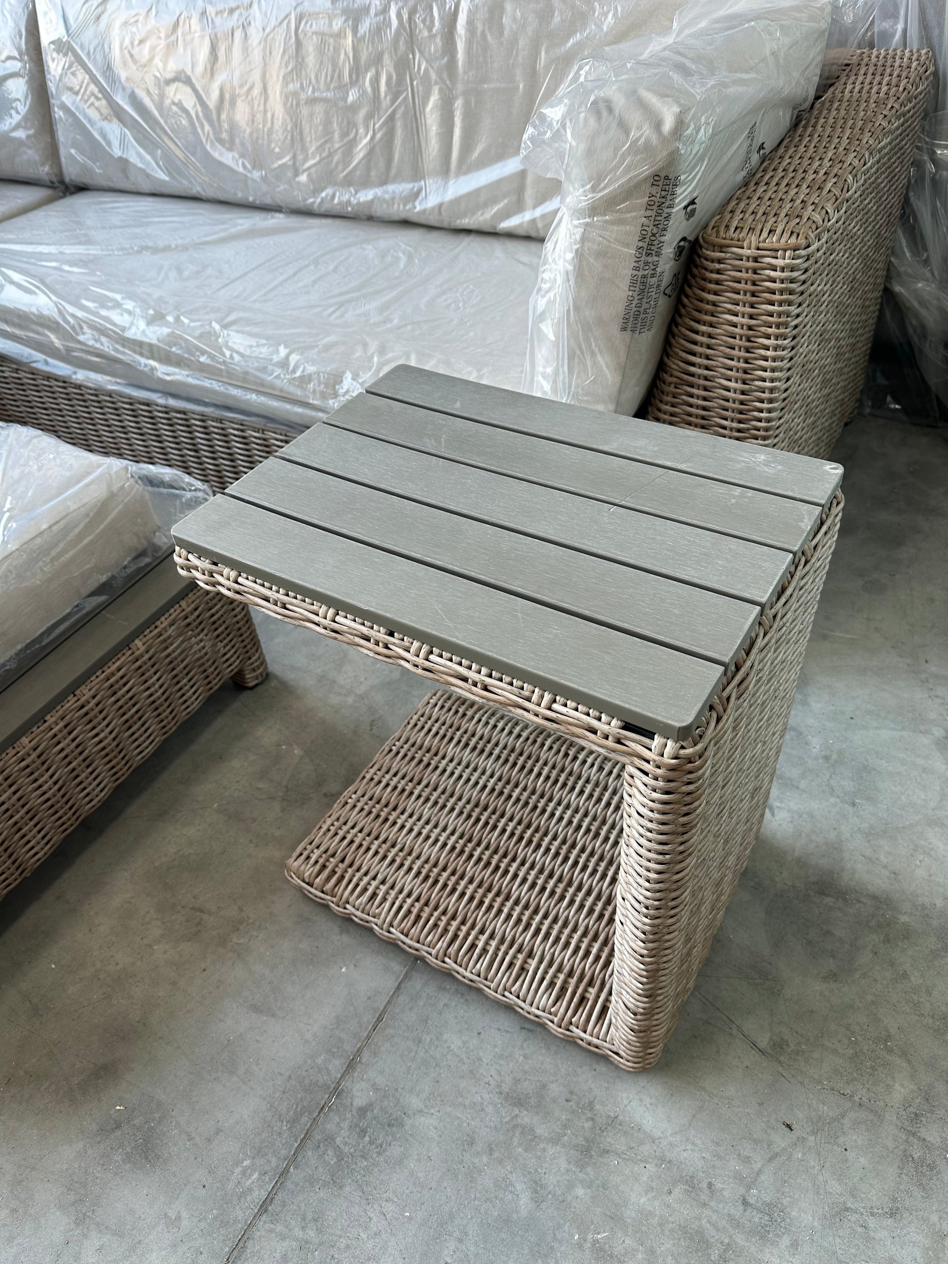 John Lewis Platform Rattan Modular 6-Seater Garden Lounging Set, Natural