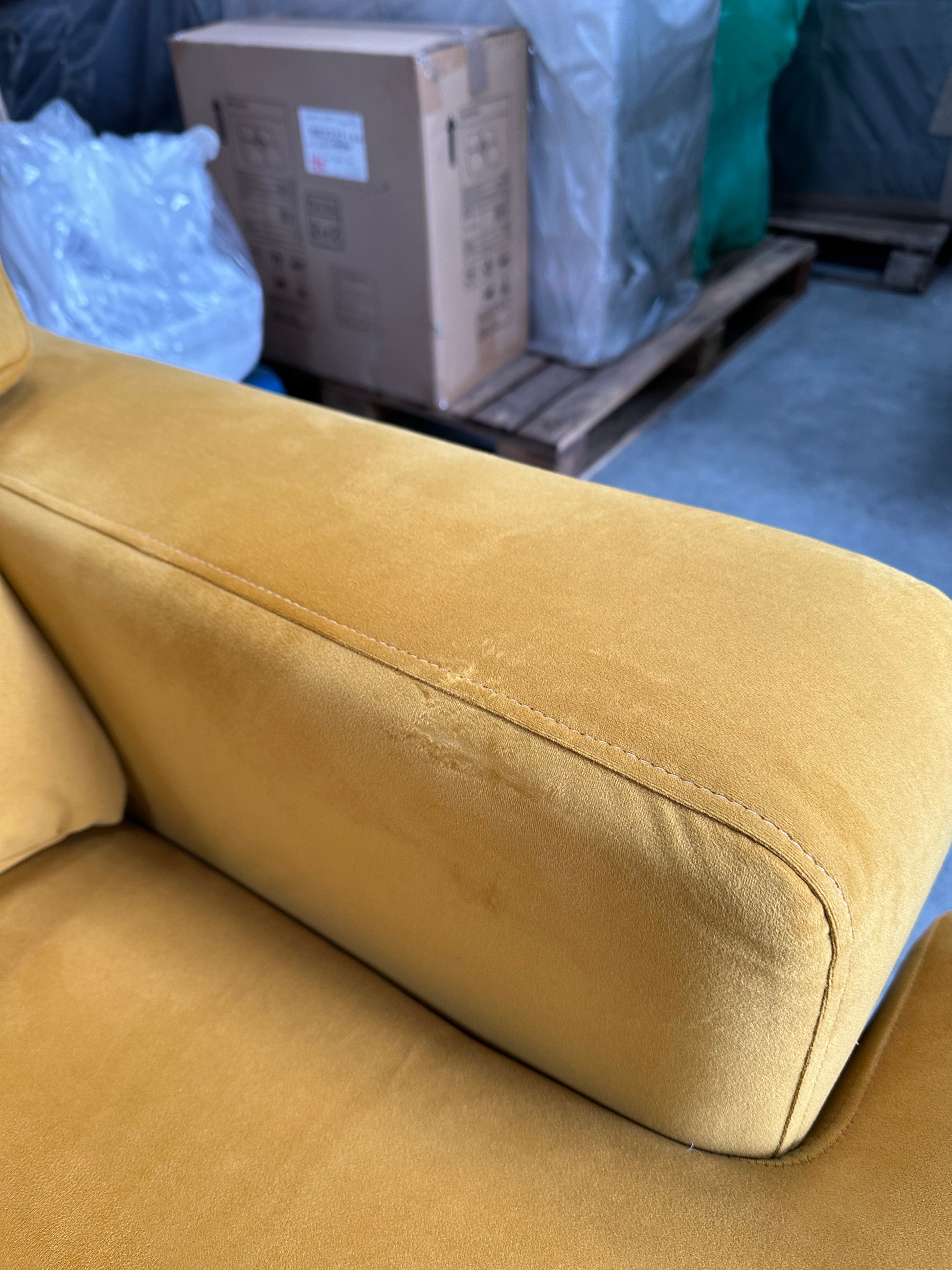 G Plan Armchair Vintage The Seventy Two Dark Leg Plush Tumeric