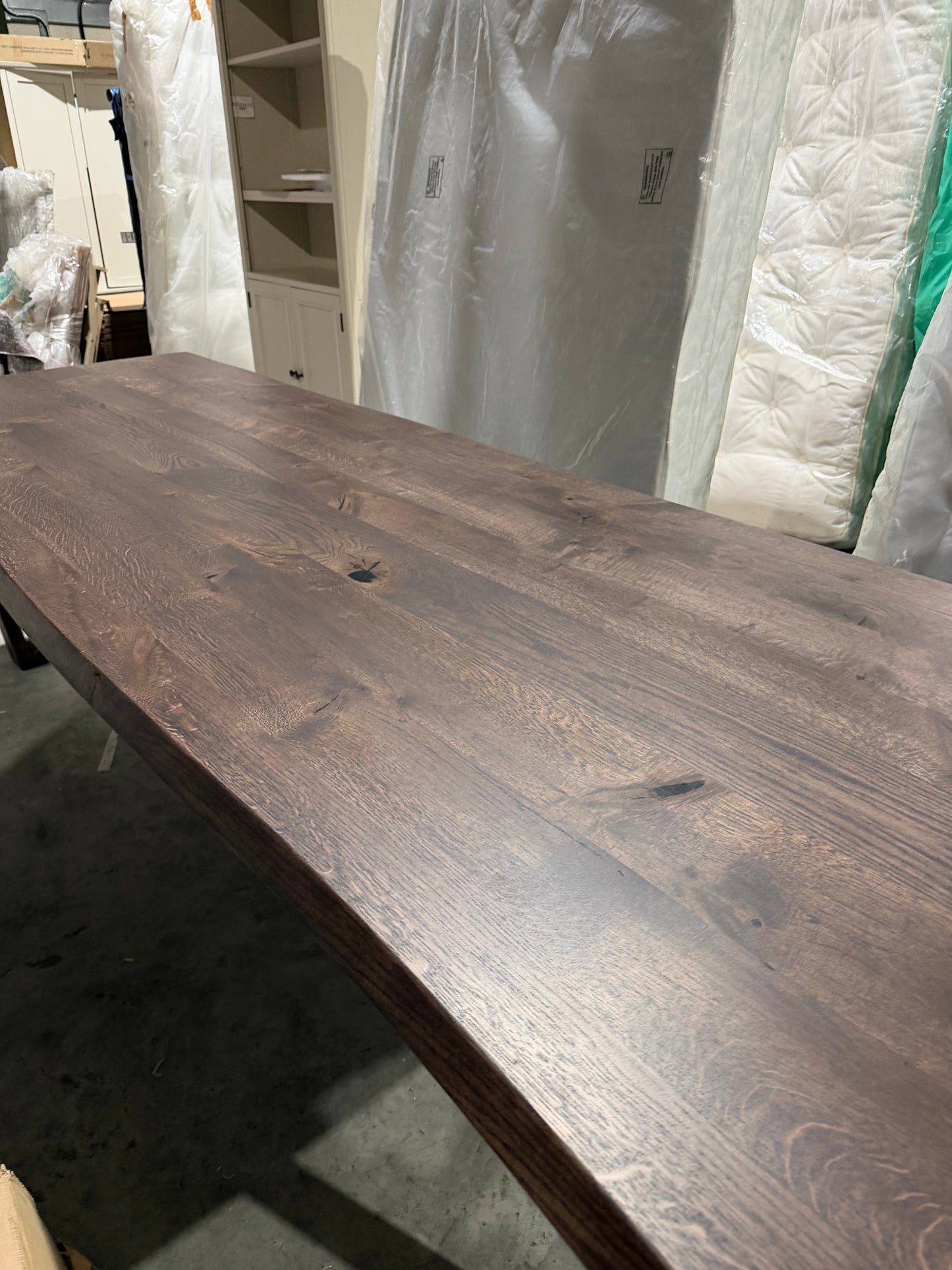 John Lewis Albury Dining Table Natural Edge Solid Oak Dark Oil 280 x 100