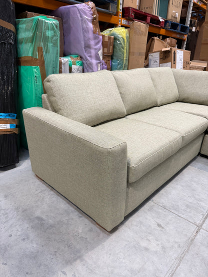 John Lewis Oliver Corner Sofa Light Leg Aquaclean Aston Green