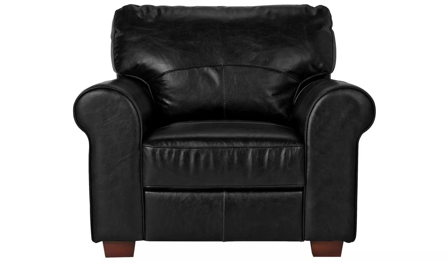 Habitat Salisbury Leather Armchair - Black