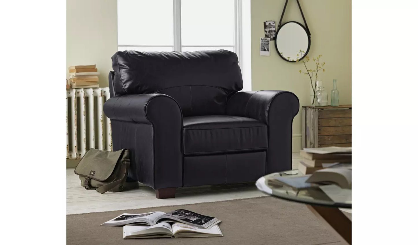 Habitat Salisbury Leather Armchair - Black