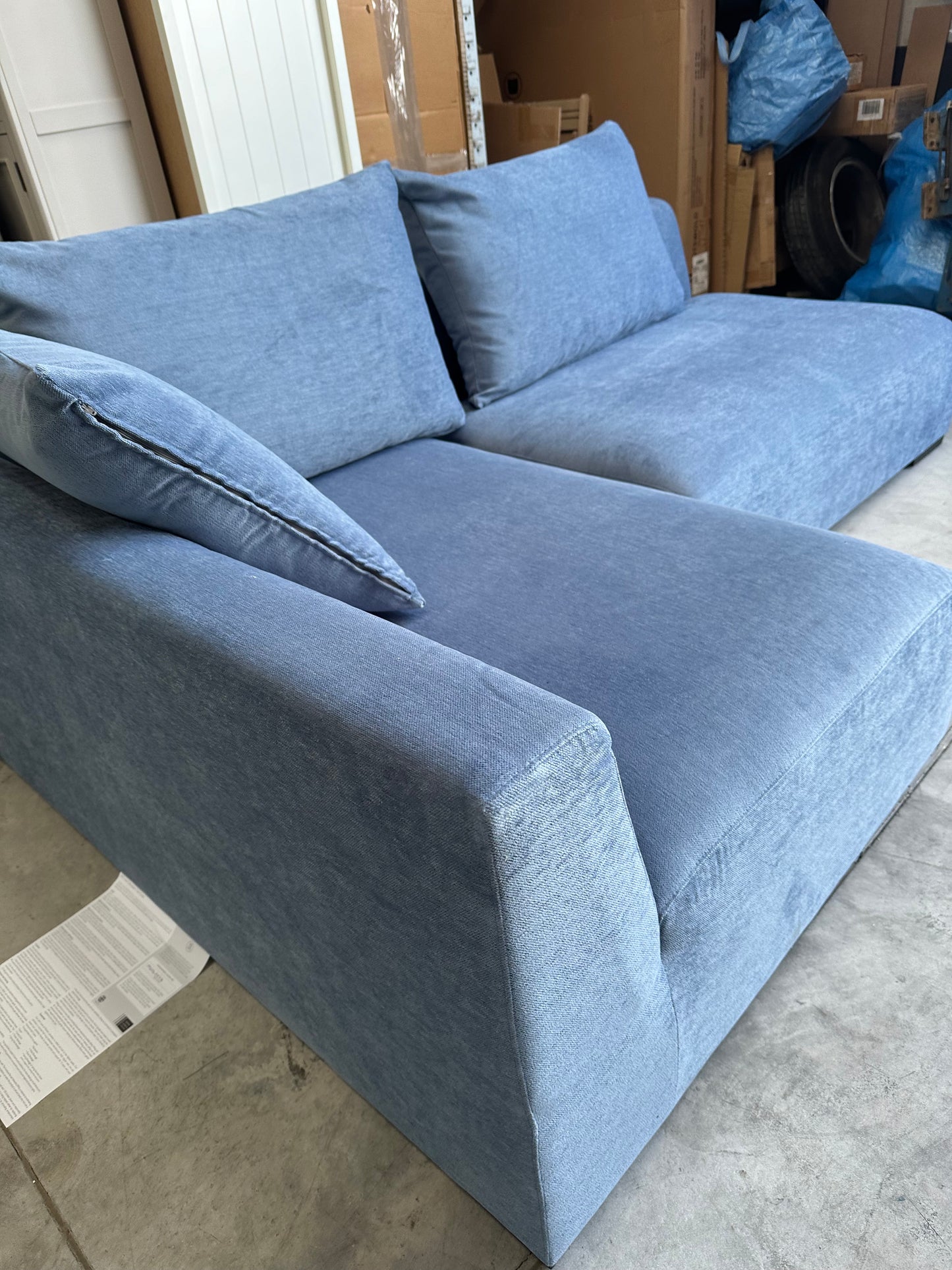John Lewis Tokyo LHF Corner Group Blue Aqua Clean