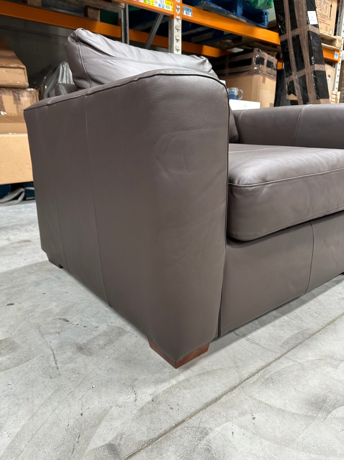 John Lewis Leather Oliver Armchair Dark Chocolate