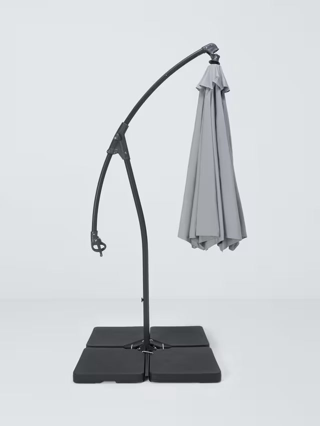 John Lewis Aluminium Wind-Up Parasol, 3 x 2m, Grey