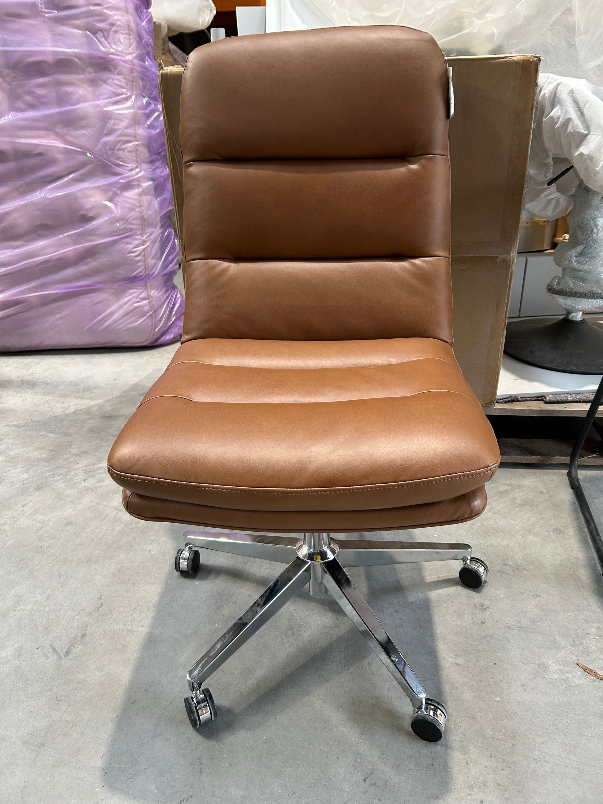 John Lewis Radcliffe Office Chair, PU Vinyl, Tan