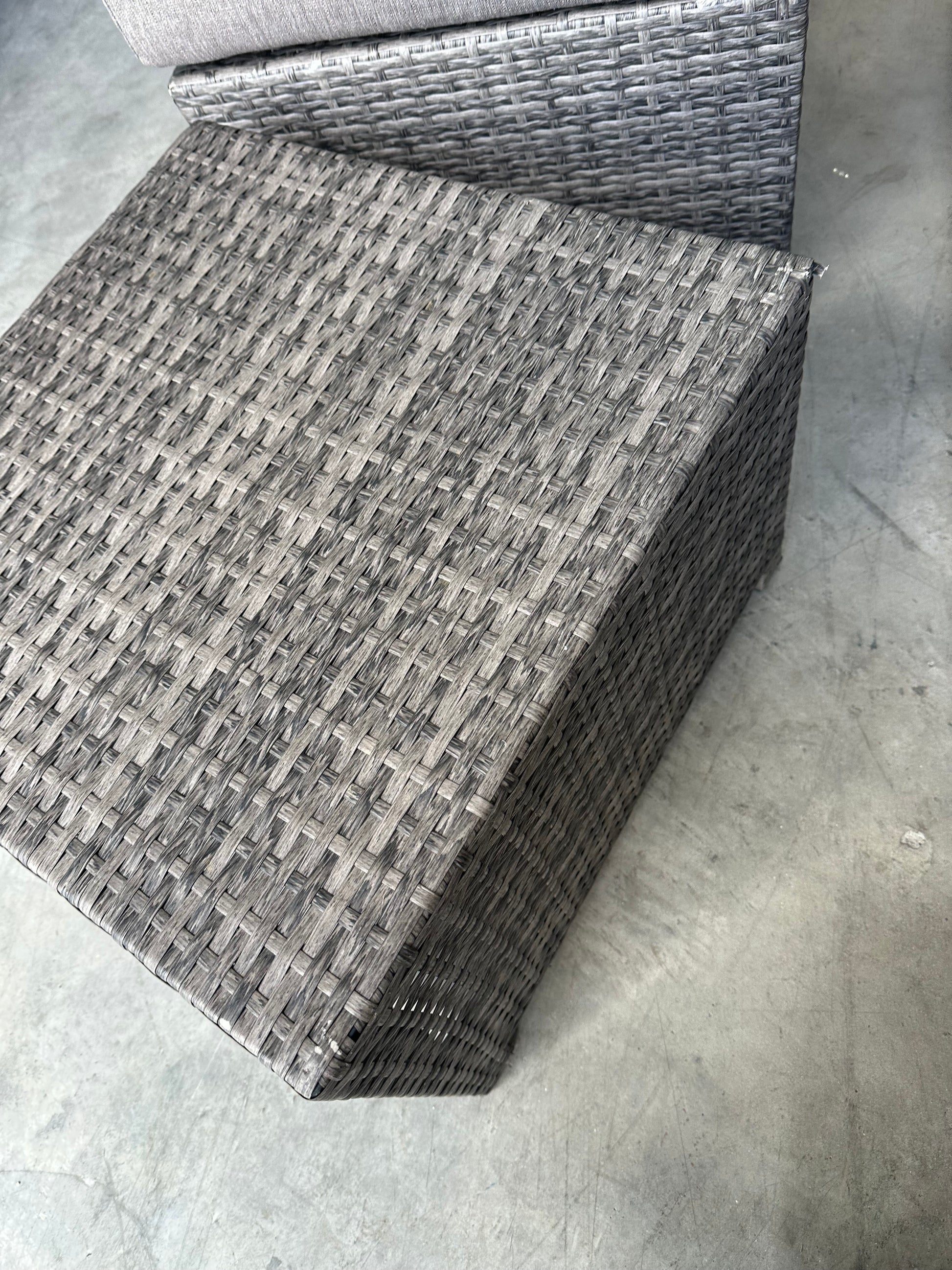 John Lewis Alora Cube 6-Seater Garden Dining Table, Sofas & Stools Set, Brown/Grey