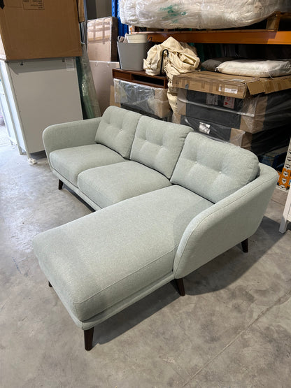 John Lewis Arlo RHF Chaise Sofa Dark Leg Duck Egg Matilda