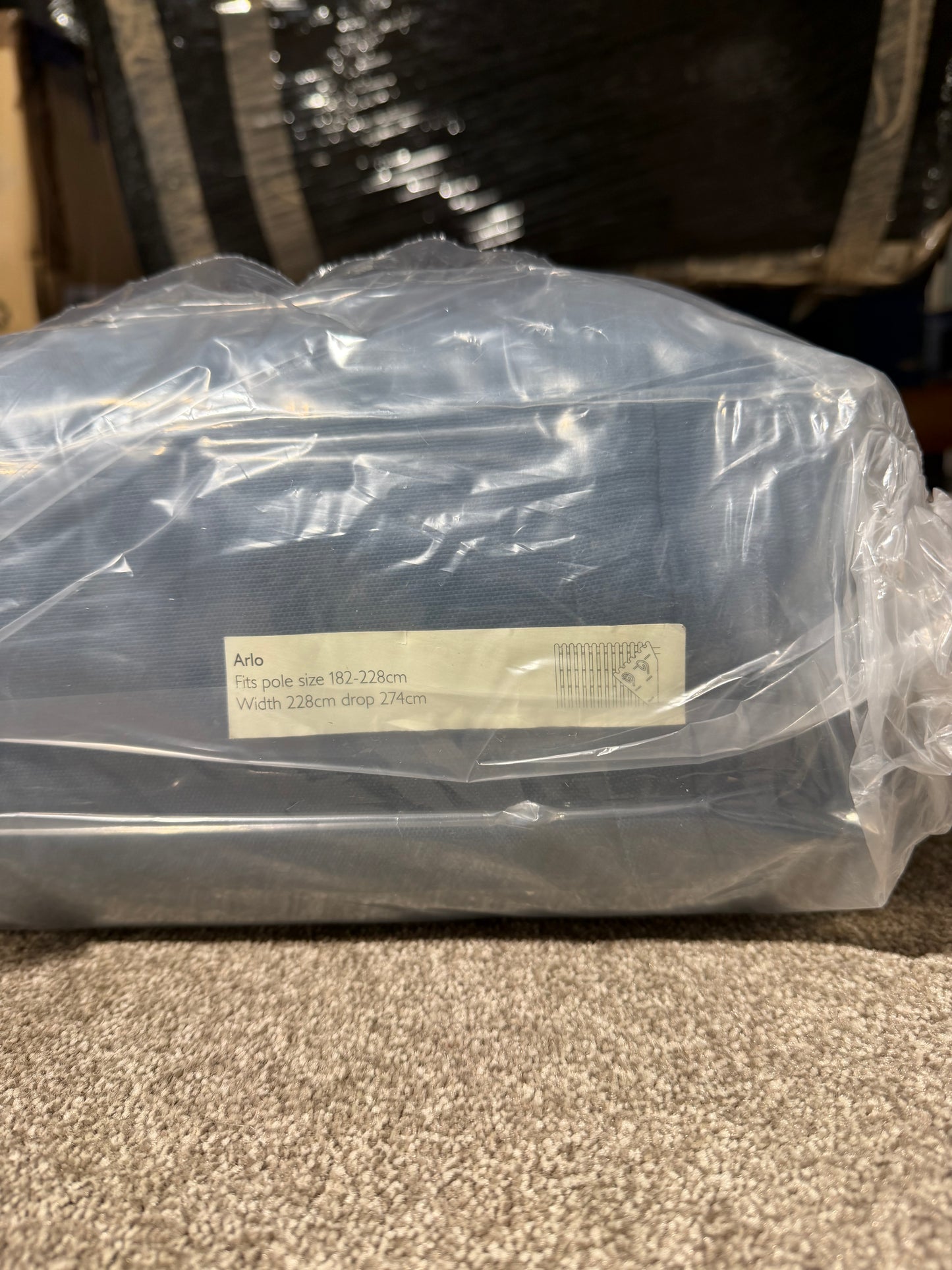 John Lewis Arlo Pair Lined Pencil Pleat Curtains, Blue, W228 x Drop 274cm