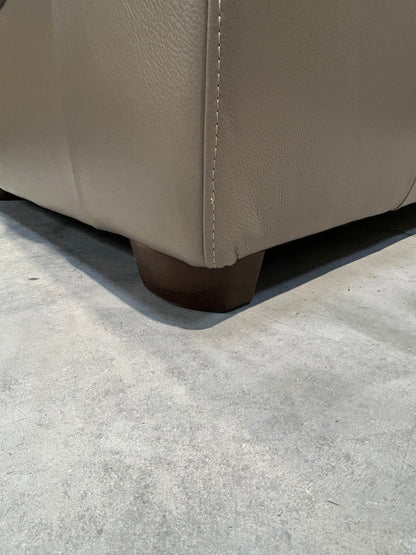 John Lewis Camden Leather Armchair, Dark Leg, Natural Putty