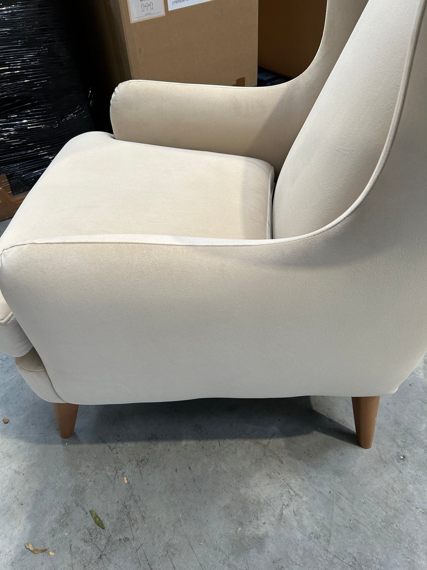John Lewis Bergen II Armchair Easy Clean Eco Velvet Natural