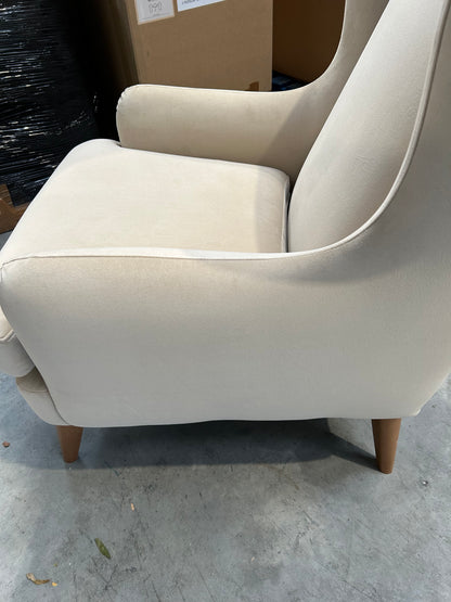 John Lewis Bergen II Armchair Easy Clean Eco Velvet Natural